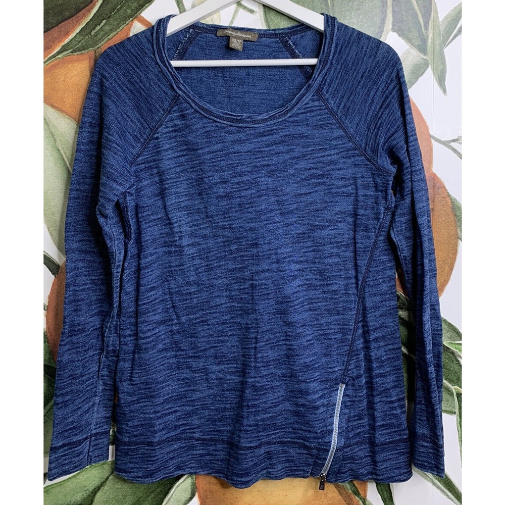 Tommy Bahama XS Long Sleeve Crew Neck Tee Shirt Blue Cotton